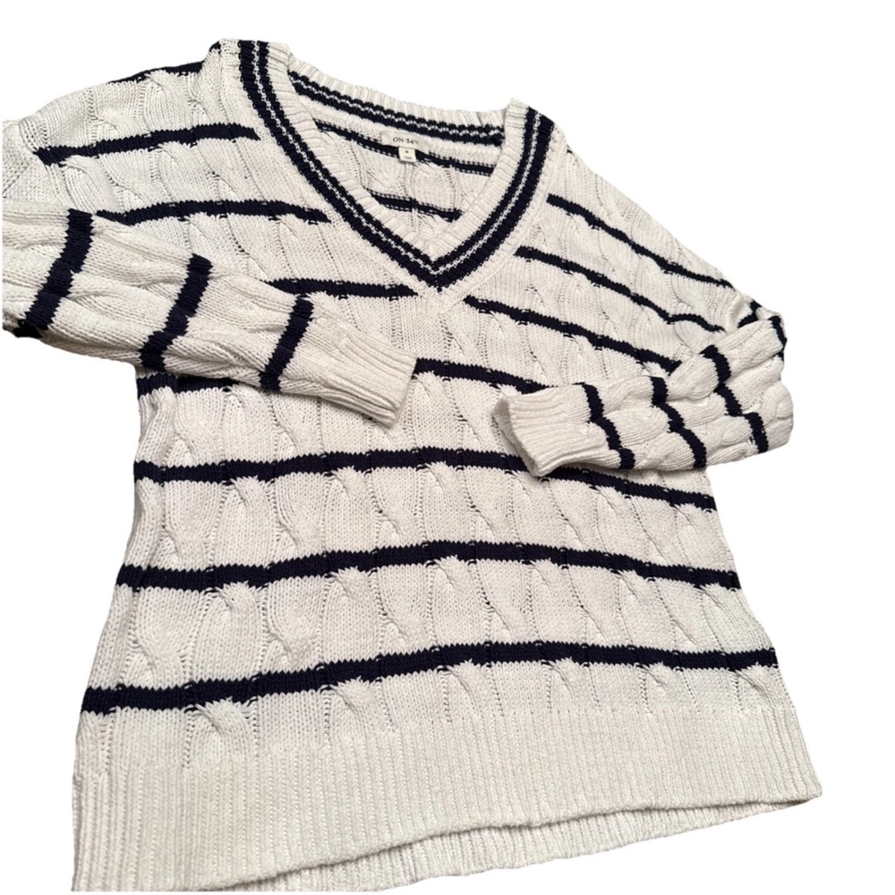 On 34Th Tennis Sweater  Wimbledon Cable-Knit Size Medium